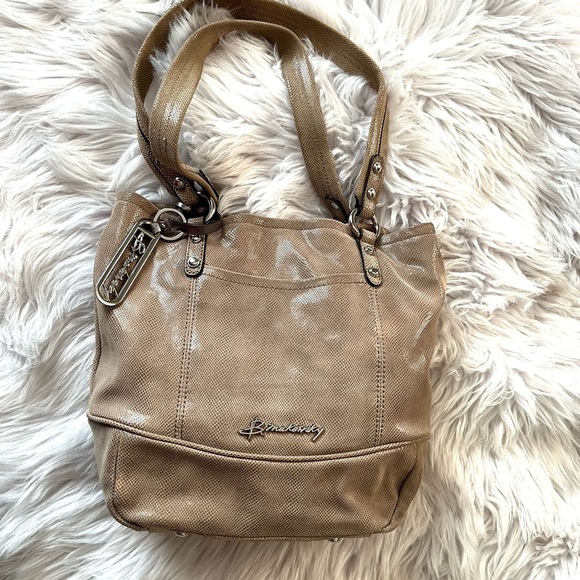 B.MAKOWSKY•leather taupe shoulder tote bag EUC - Picture 3 of 14